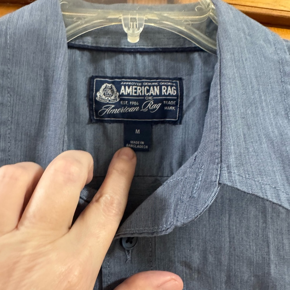 Men's American Rag Blue Gray Short Sleeve, Size M, NWOT - Picture 3 of 3